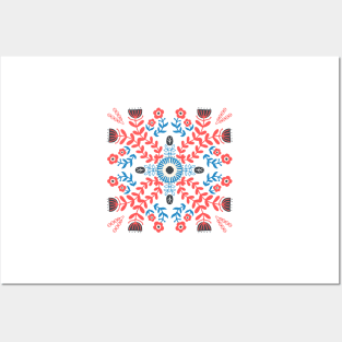 Quilted Flowers Mandala Posters and Art